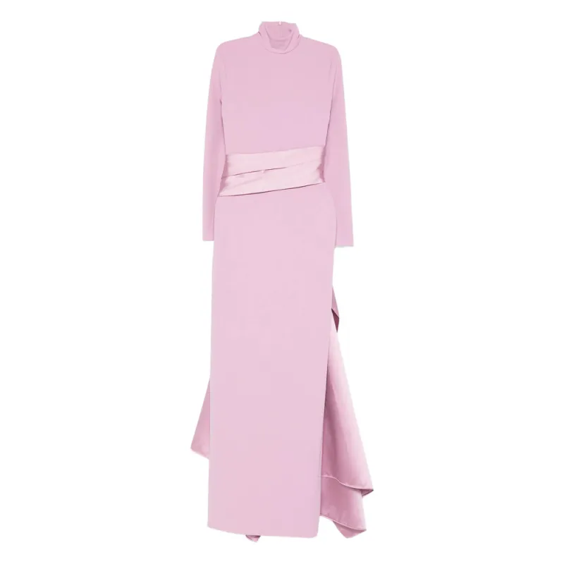 Lilac Long Sleeve Dress with Train Detail made by Solace London