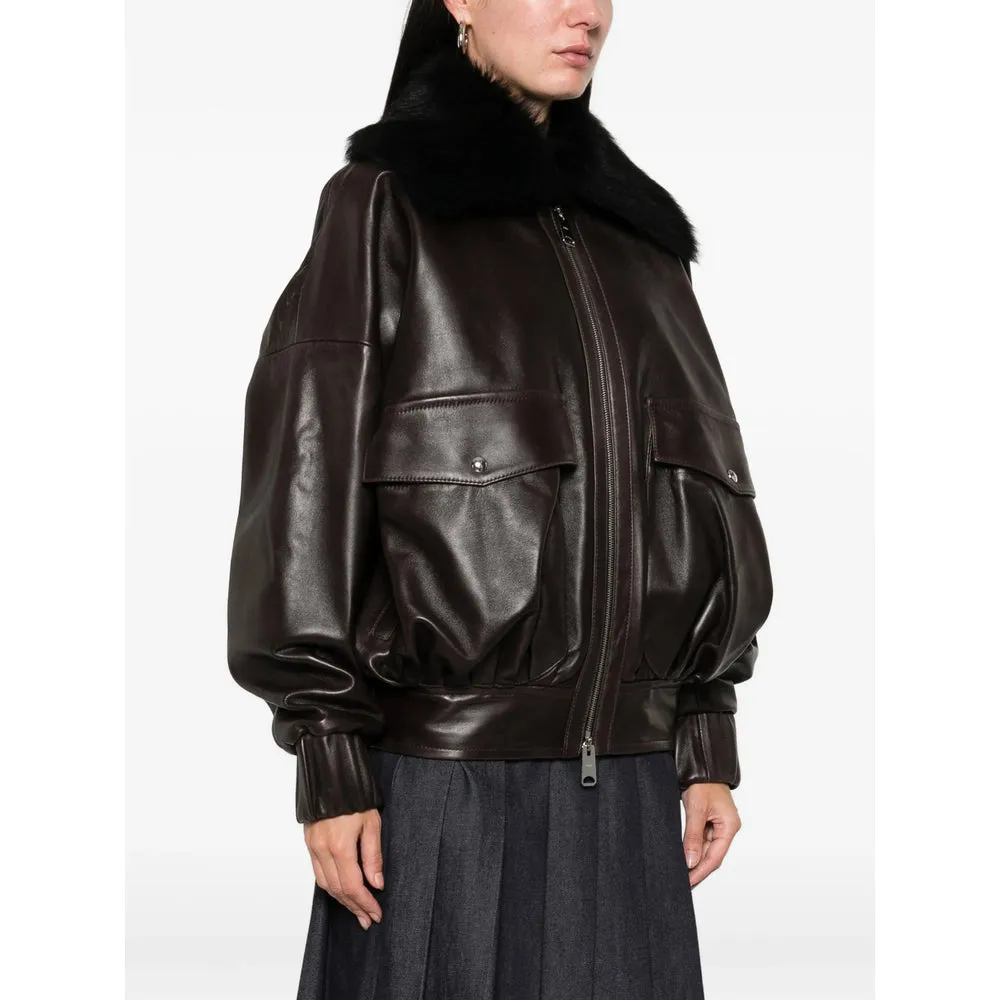 Leather Outerwear with Fur Collar sold by Lord & Taylor product image thumbnail 3