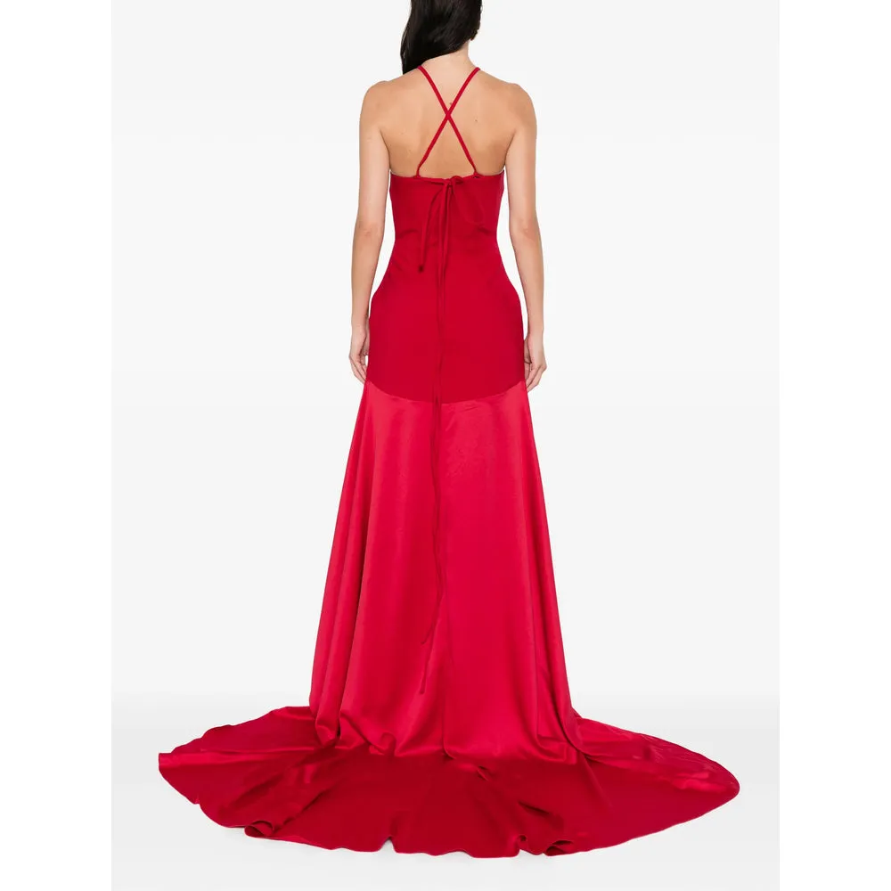 Red Halter Neck Asymmetric Dress sold by Lord & Taylor product image thumbnail 5