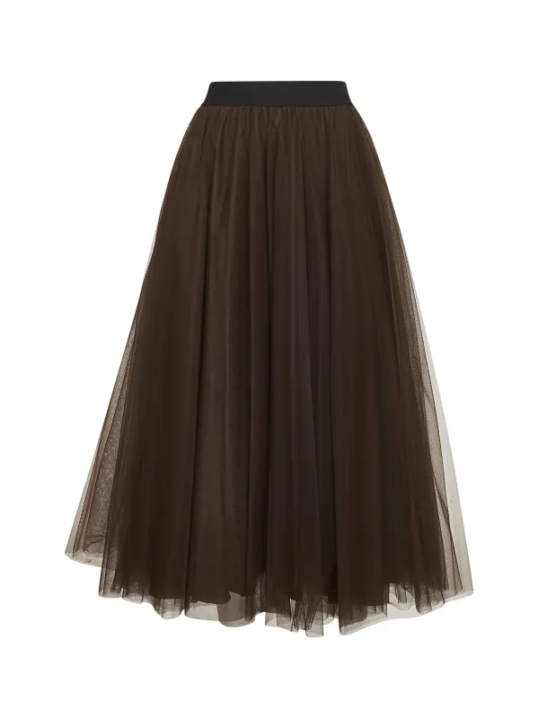 Brown Tulle Long Wide Skirt sold by Lord & Taylor