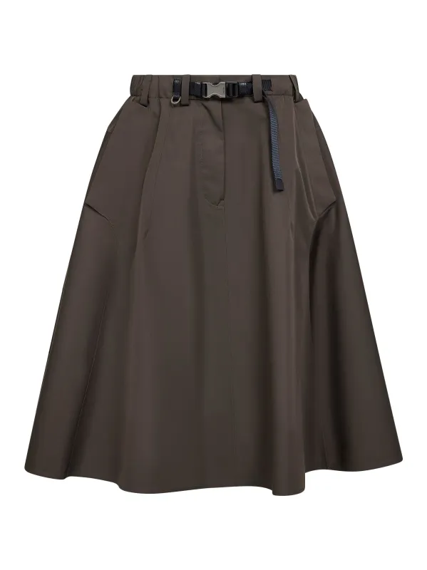 Green Technical Canvas Circle Midi Skirt made by Prada