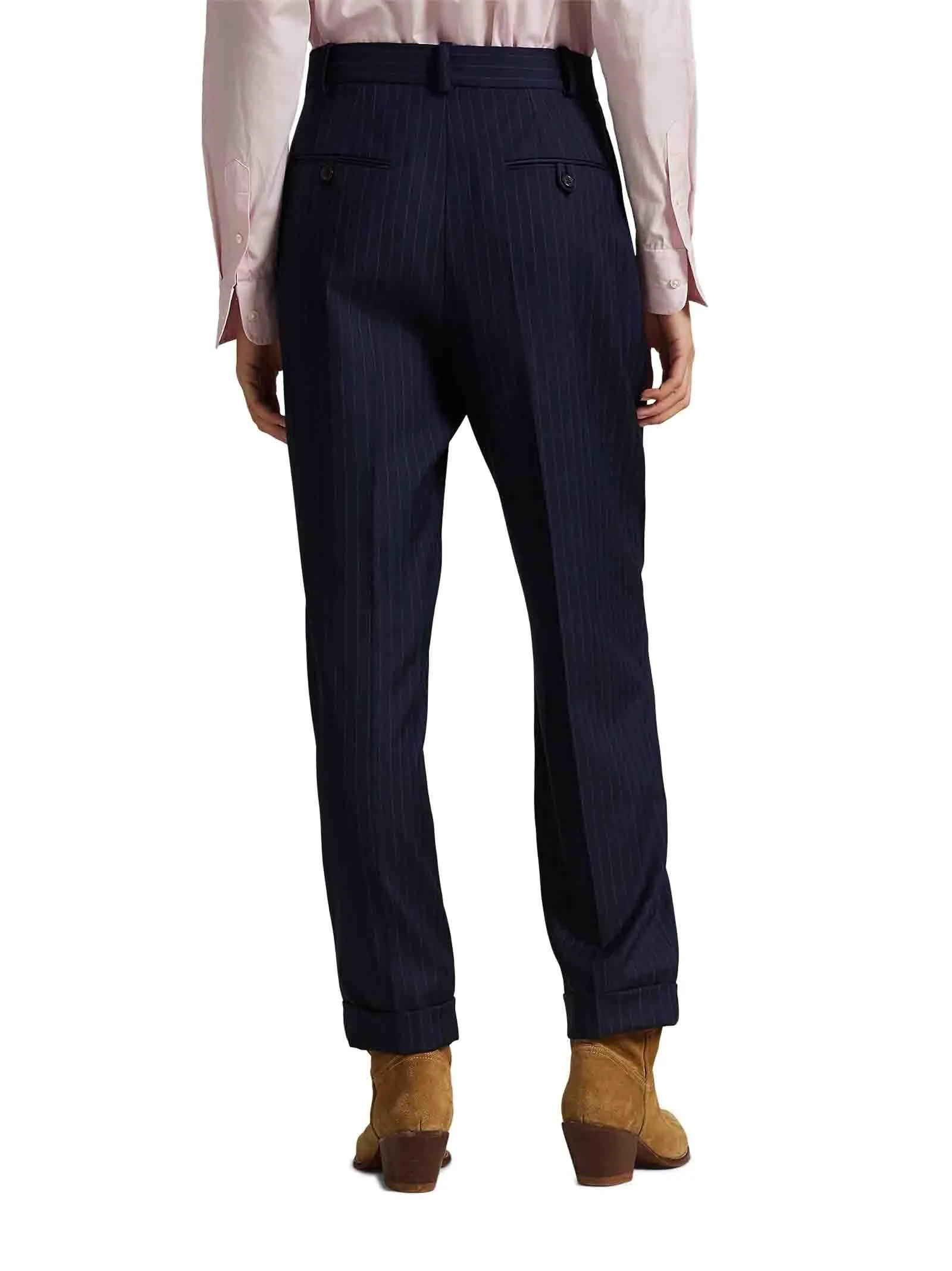 Navy Trousers with Pinstripe Pattern sold by Lord & Taylor product image thumbnail 2