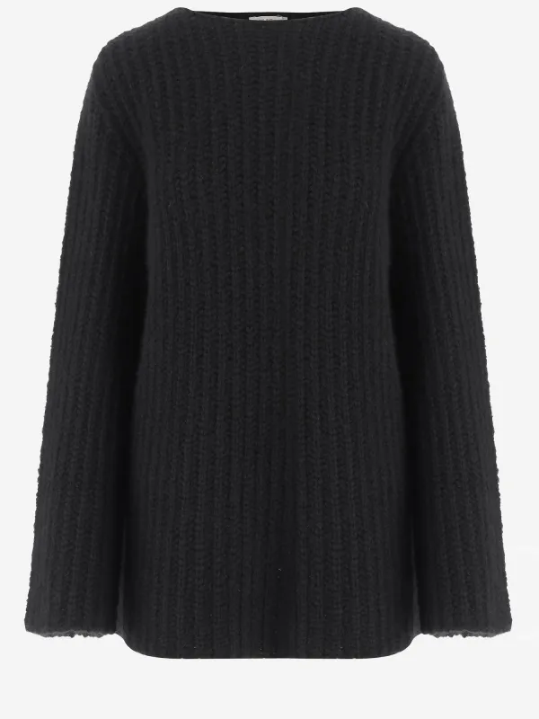 Cashmere Knit Sweater in Black made by The Row