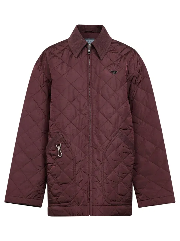 Garnet Re-Nylon Quilted Blouson made by Prada