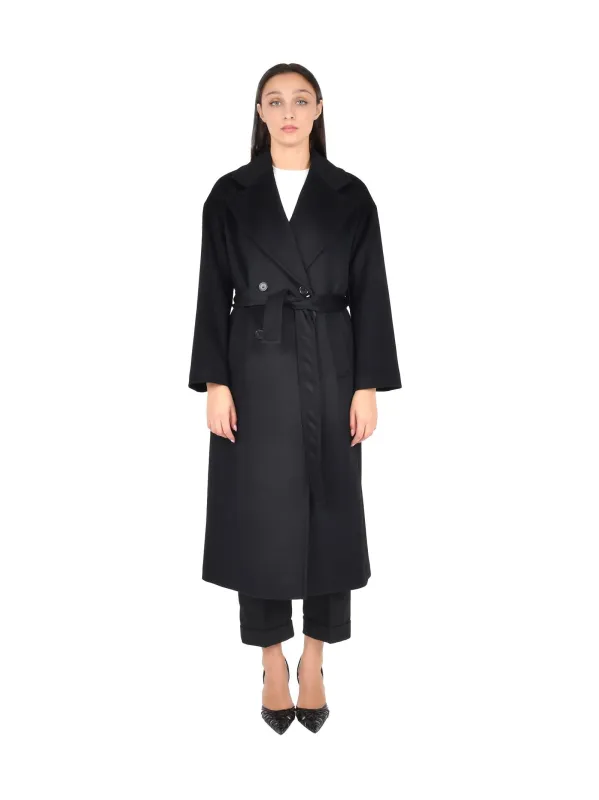 Double-Breasted Black Coat with Belt sold by Lord & Taylor