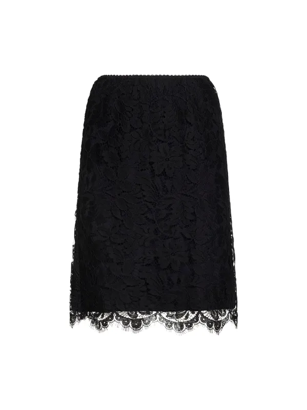 Black Floral Lace Straight Skirt sold by Lord & Taylor