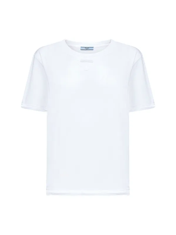 Cotton Jersey Logo T-Shirt made by Prada
