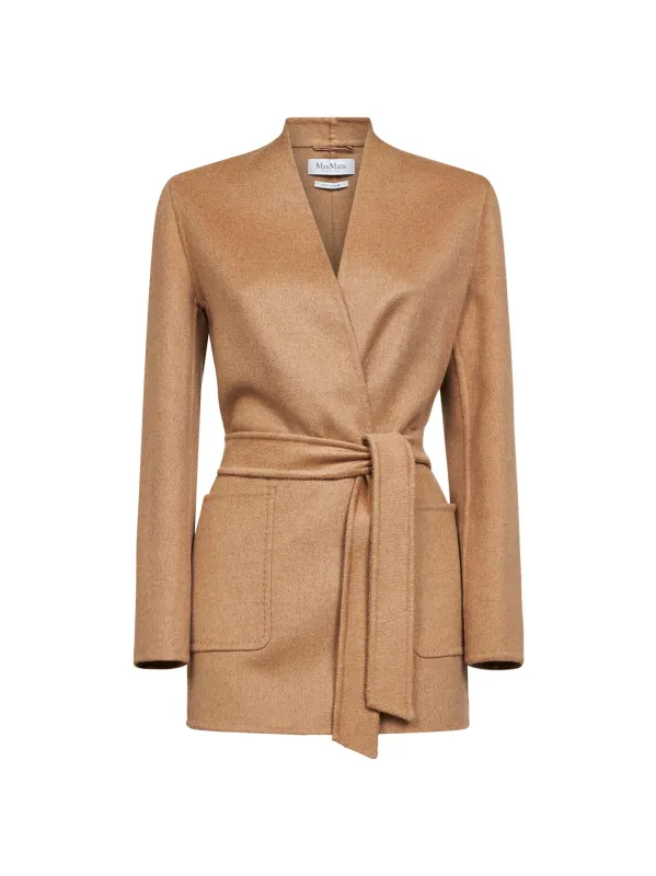 Camel Double Drap Wrap Jacket sold by Lord & Taylor