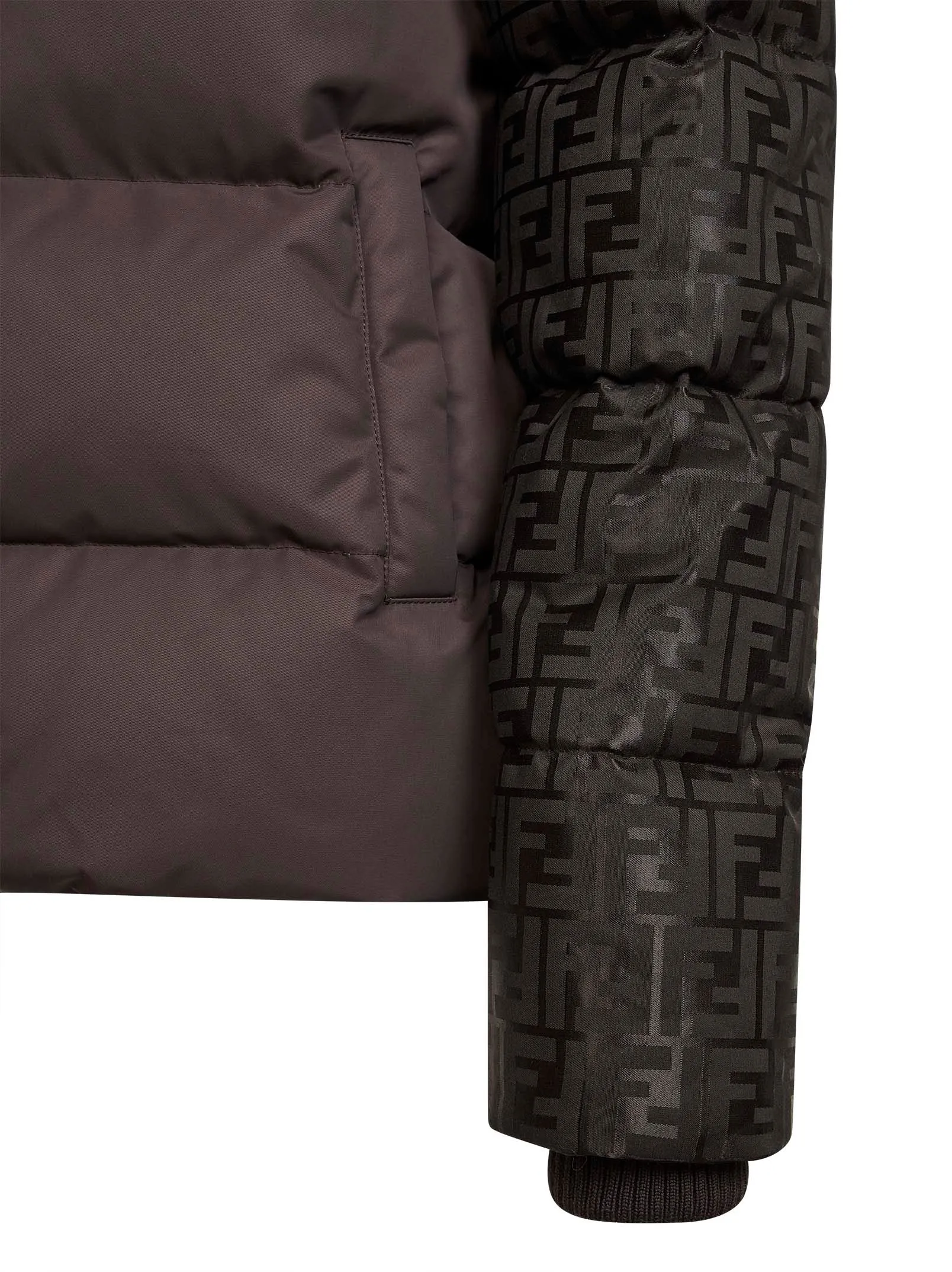 Brown FF Nylon Hooded Down Jacket sold by Lord & Taylor product image thumbnail 3