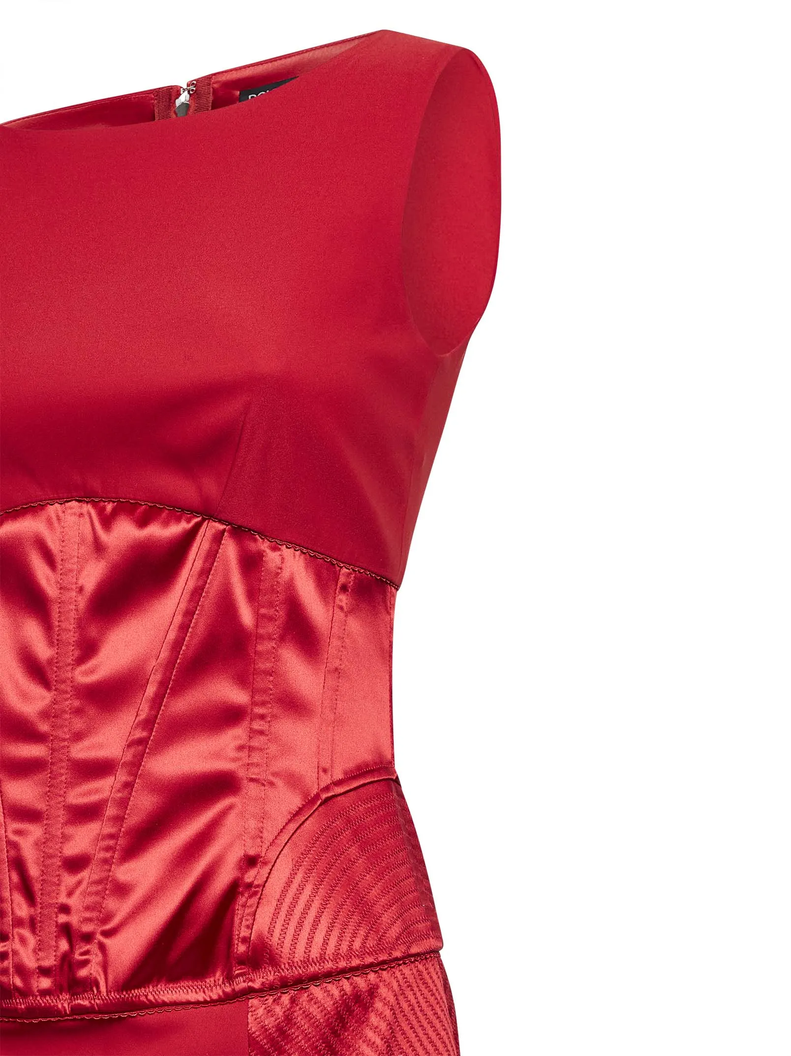 Red Satin and Cady Midi Dress sold by Lord & Taylor product image thumbnail 3