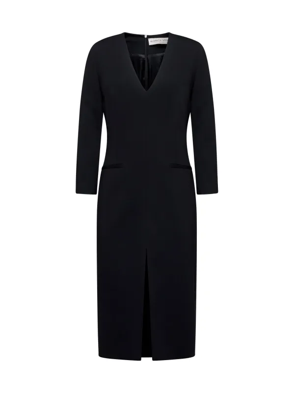 Black Stretch Jersey Midi Dress sold by Lord & Taylor