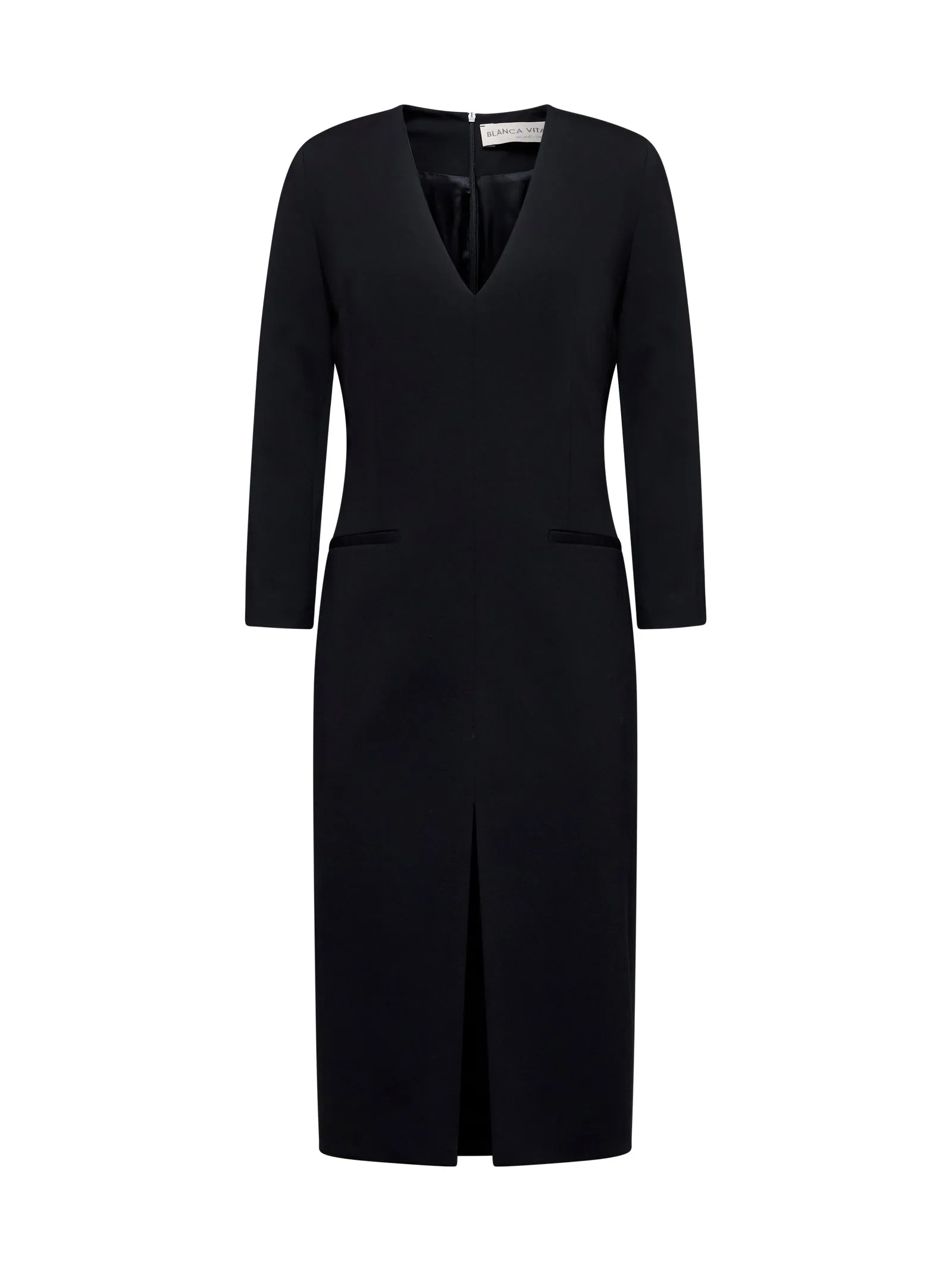 Black Stretch Jersey Midi Dress sold by Lord & Taylor