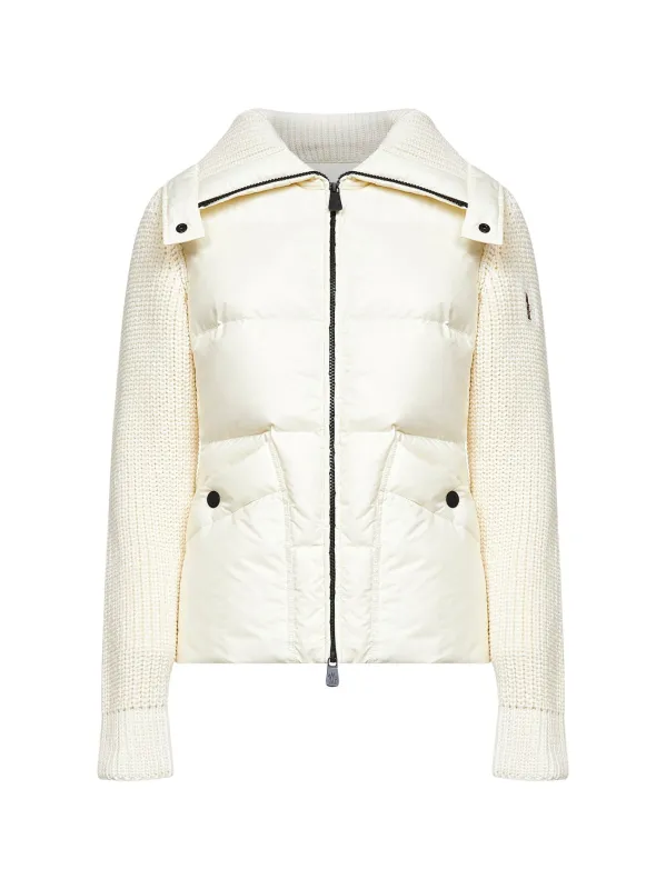 White Wool Zip-Up Padded Cardigan sold by Lord & Taylor