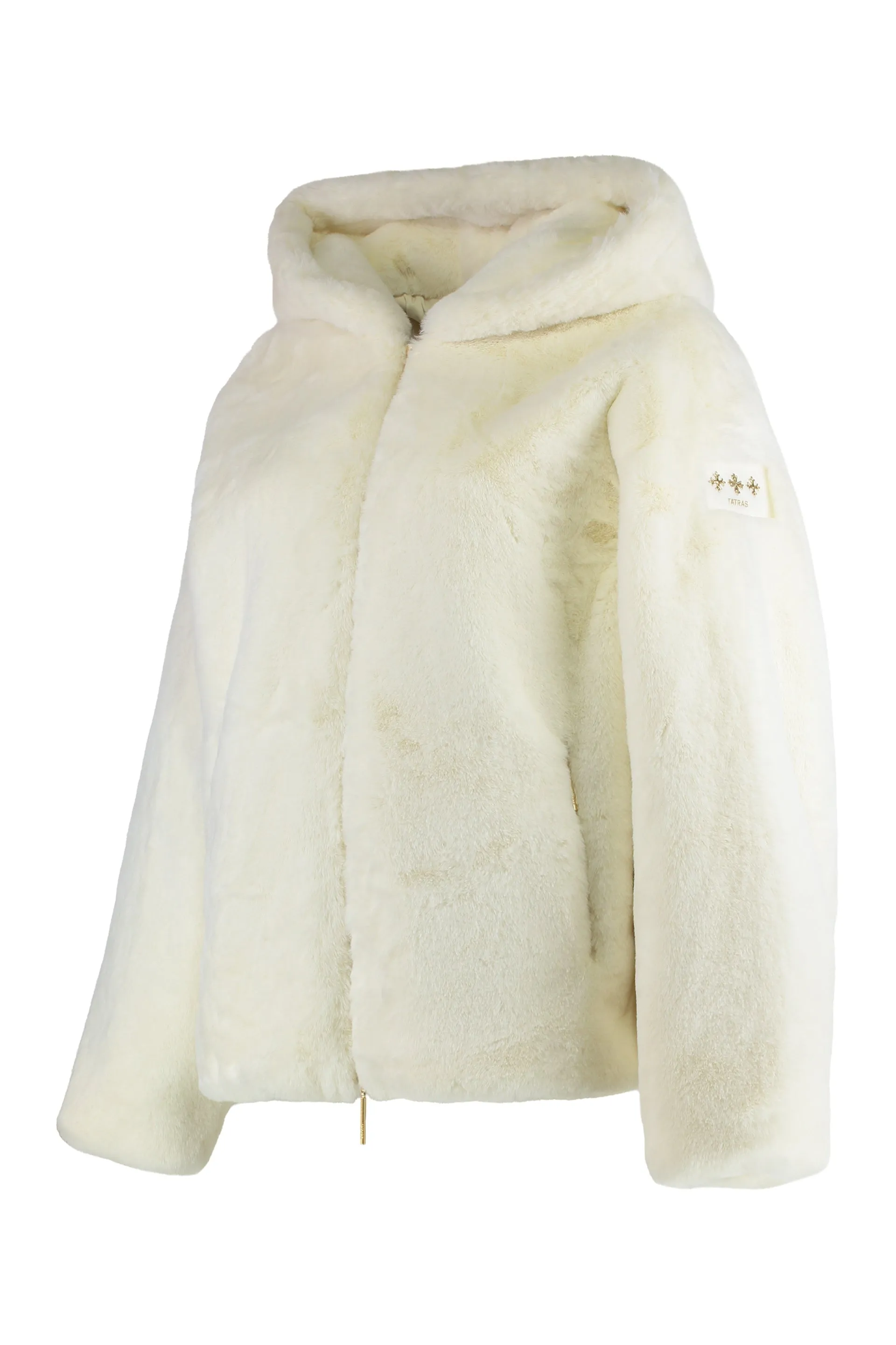 Hooded White Eco-Fur Jacket sold by Lord & Taylor product image thumbnail 3