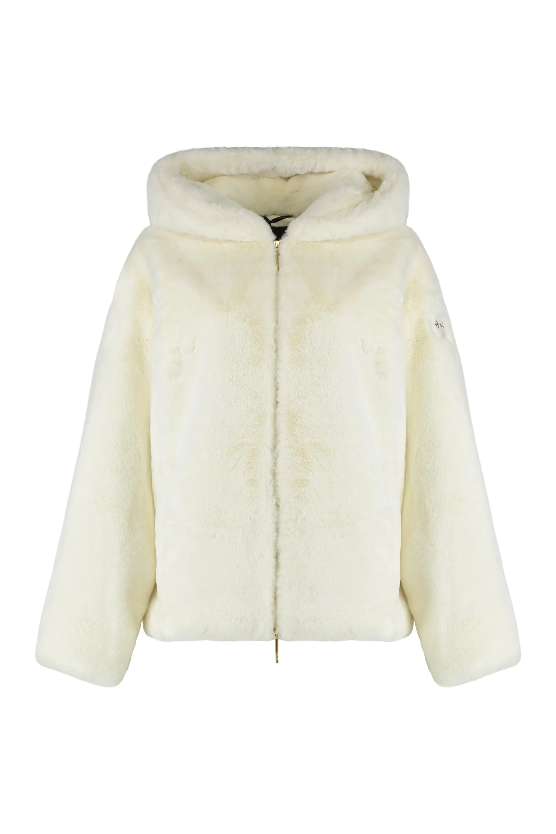 Hooded White Eco-Fur Jacket sold by Lord & Taylor