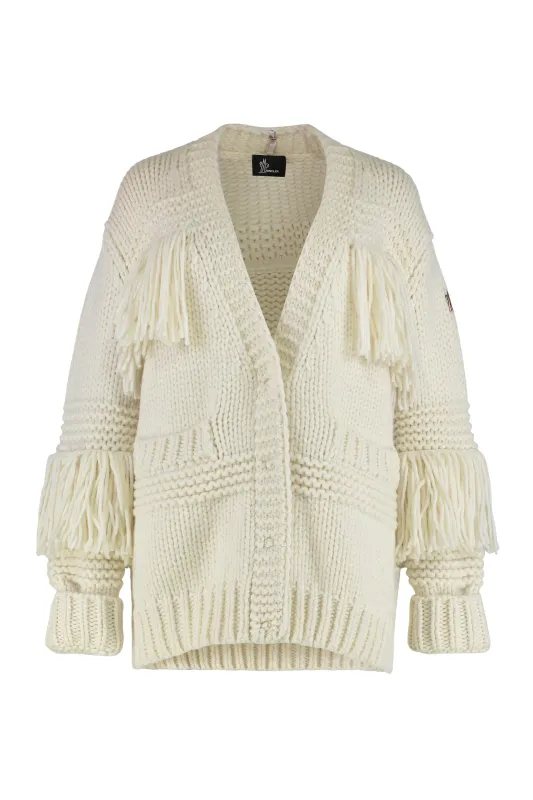 Cardigan in Mixed Wool with Fringes sold by Lord & Taylor