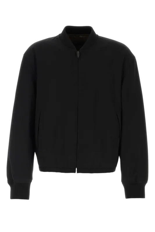 BLACK WOOL FENN BOMBER JACKET made by The Row
