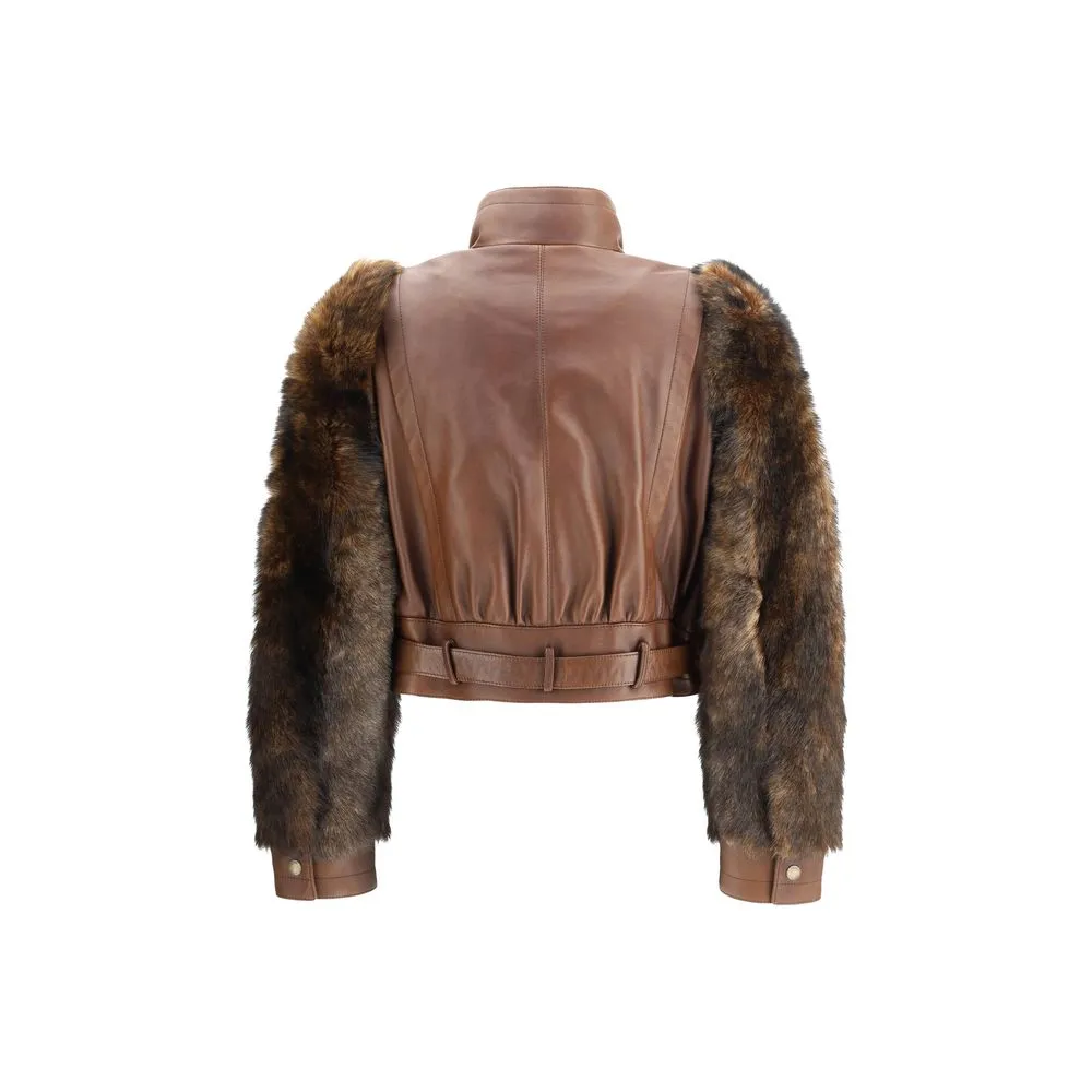 Brown Leather Jacket sold by Lord & Taylor product image thumbnail 2