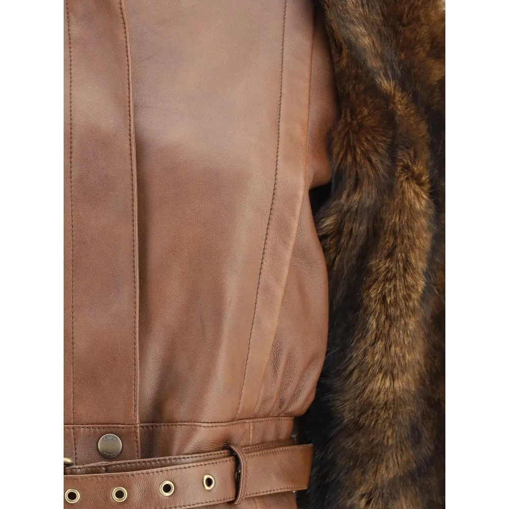 Brown Leather Jacket sold by Lord & Taylor product image thumbnail 3