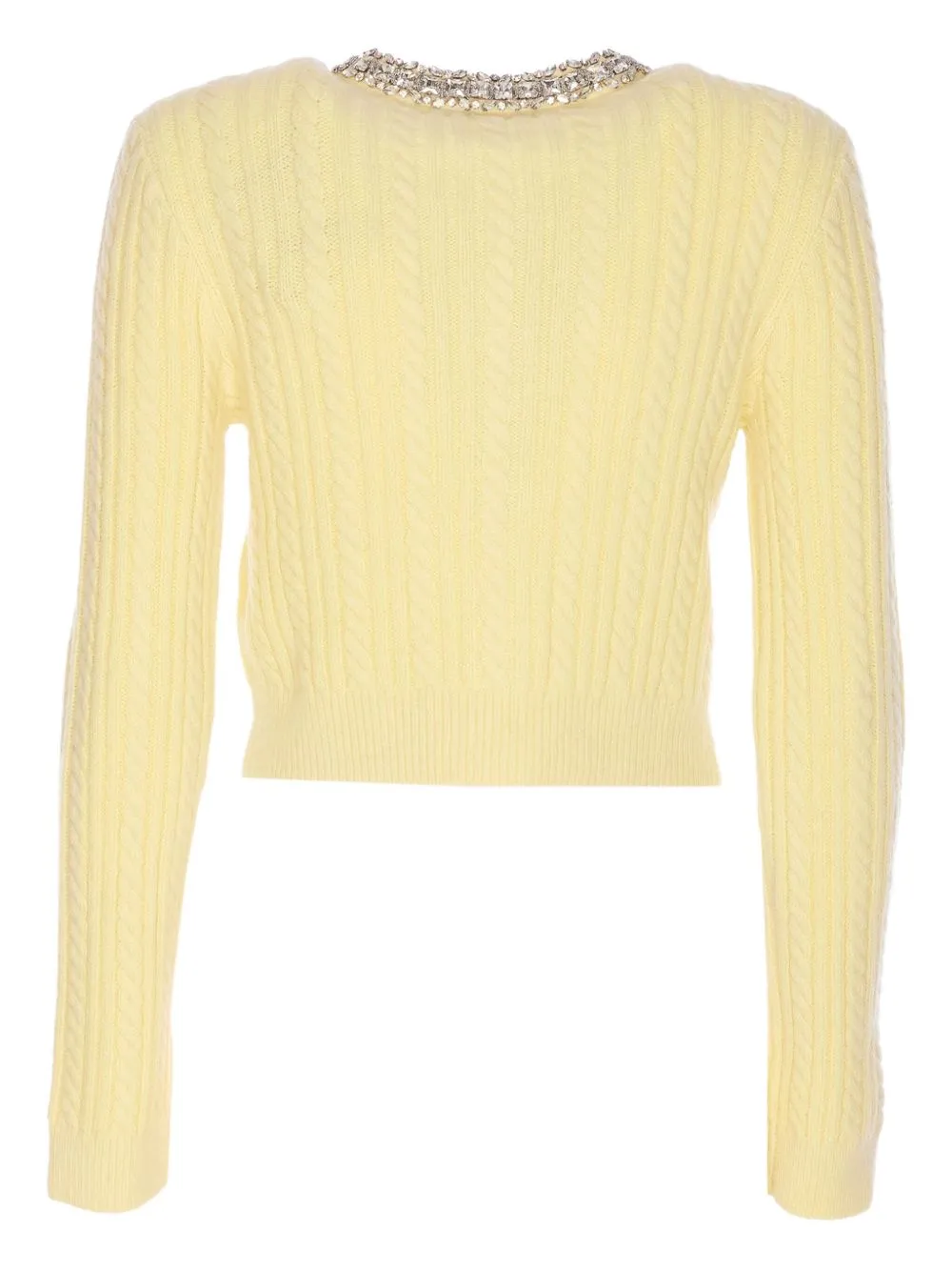 SELF-PORTRAIT YELLOW WOOL CROPPED CARDIGAN WITH CRYSTAL COLLAR sold by Lord & Taylor product image thumbnail 2