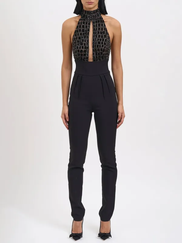 GEORGETTE JUMPSUIT WITH PIPING made by Lord & Taylor
