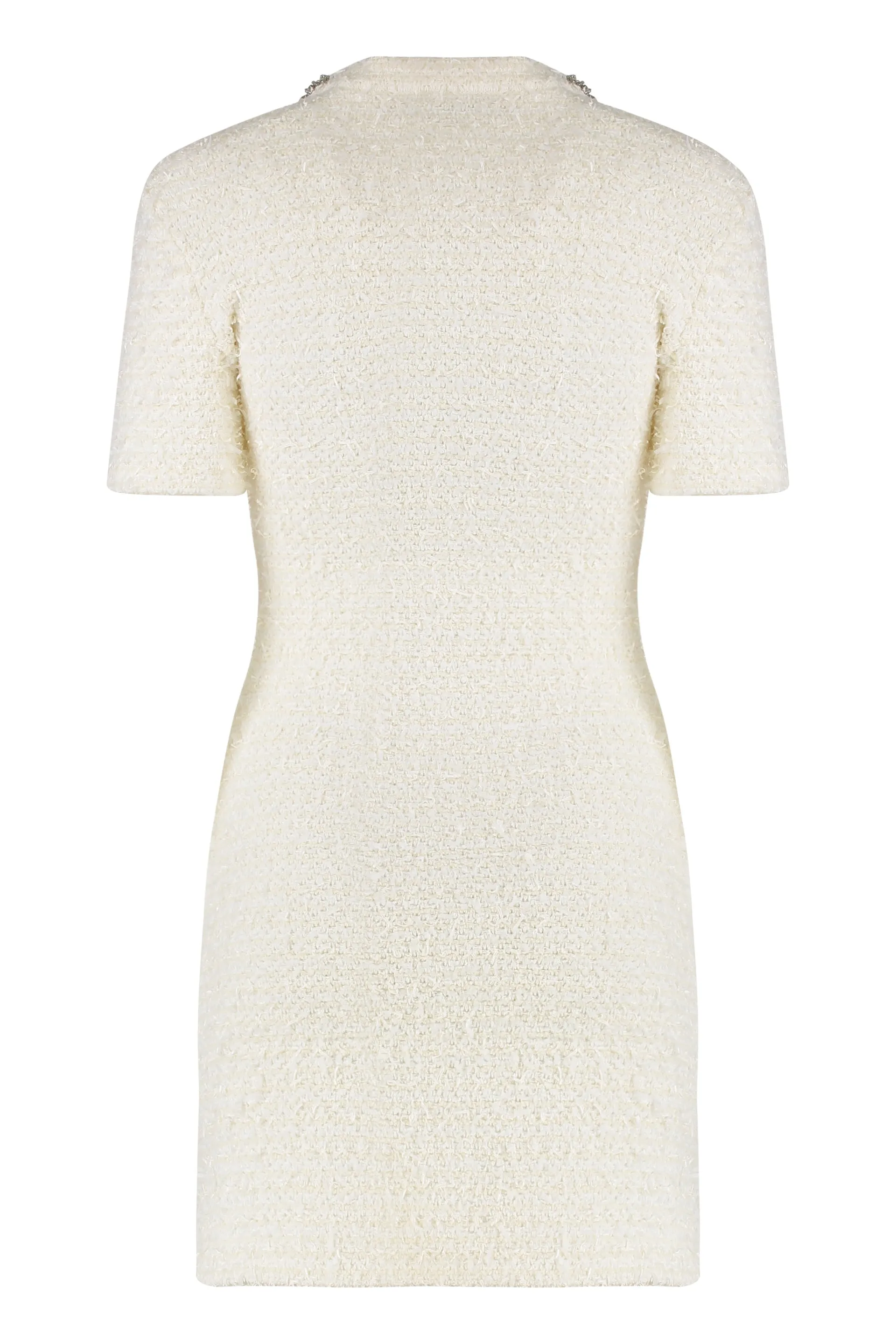 SELF-PORTRAIT CREAM BOUCLÉ KNIT MINI DRESS WITH CRYSTAL BUTTONS sold by Lord & Taylor product image thumbnail 2