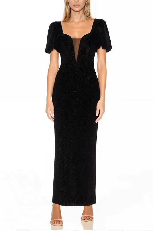The Eliza | Black Puff Sleeve Gown sold by Lord & Taylor