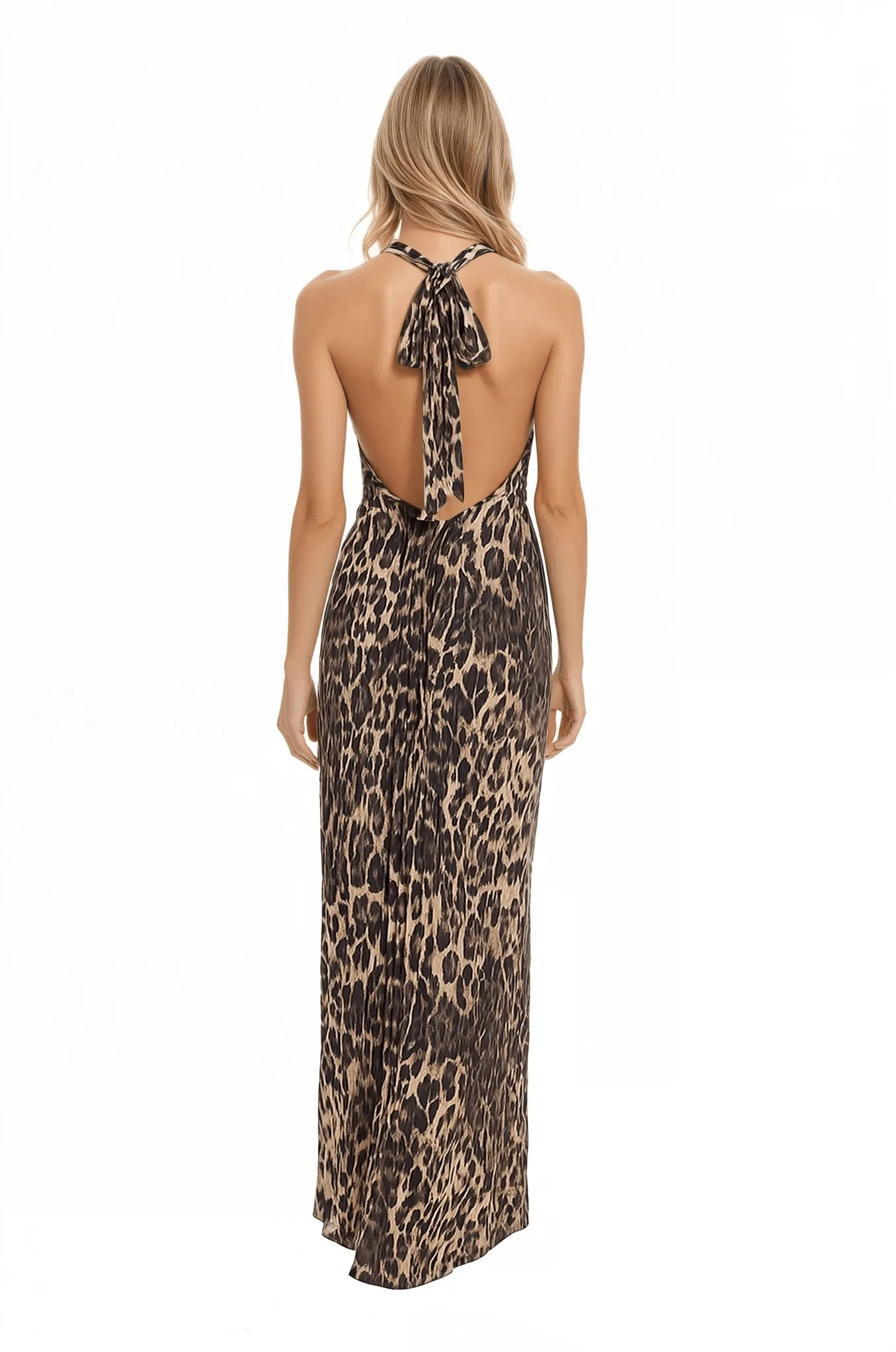 The Kaia | Leopard Halter Gown sold by Lord & Taylor product image thumbnail 5