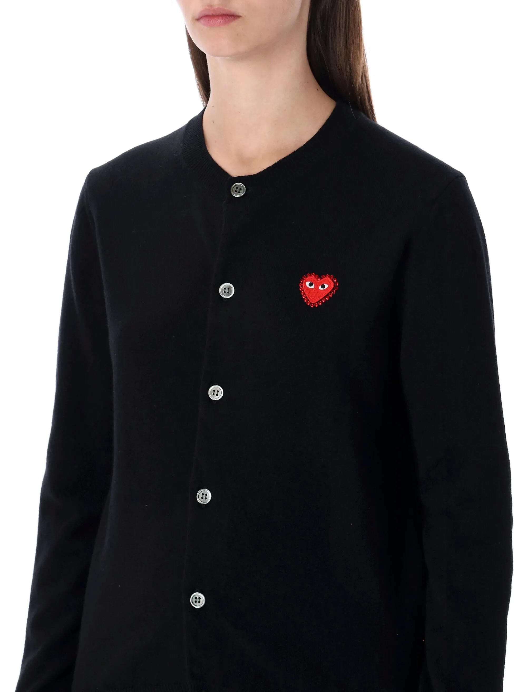 COMME DES GARÇONS PLAY WOOL CARDIGAN WITH RED CRYSTAL HEART sold by Lord & Taylor product image thumbnail 3