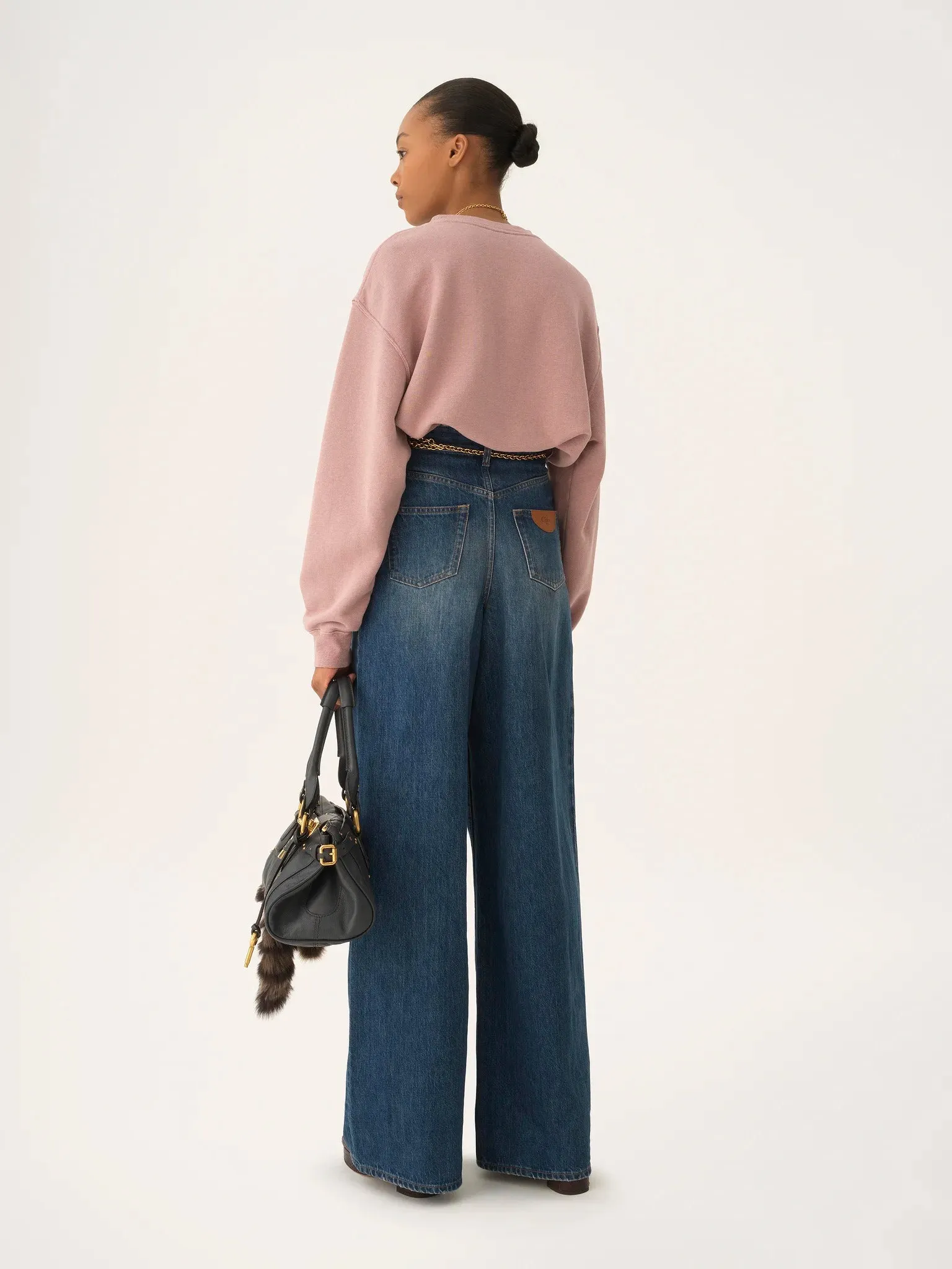CHLOÉ PINK CHINÉ FLEECE OVERSIZED SWEATSHIRT sold by Lord & Taylor product image thumbnail 4