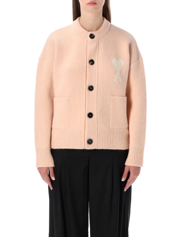 AMI PARIS ALPACA CARDIGAN WITH AMI DE CŒUR LOGO sold by Lord & Taylor
