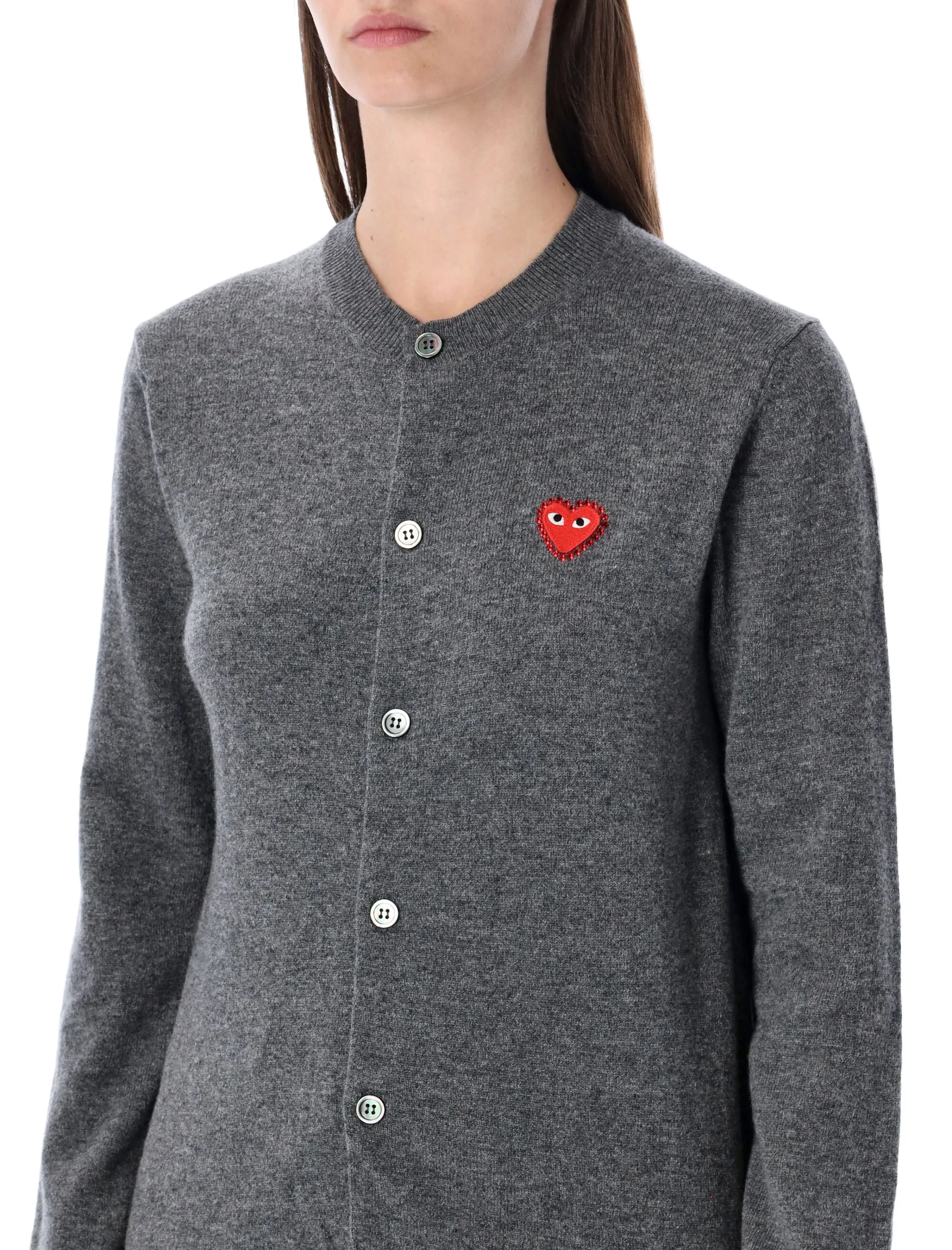 COMME DES GARÇONS PLAY WOOL CARDIGAN WITH RED CRYSTAL HEART sold by Lord & Taylor product image thumbnail 3
