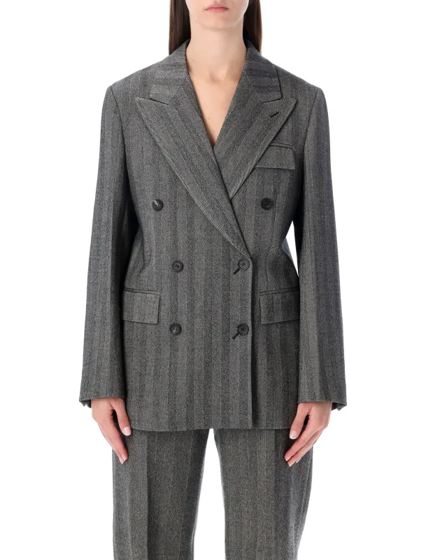 FERRAGAMO OVERSIZED DOUBLE-BREASTED CHEVRON WOOL BLAZER sold by Lord & Taylor