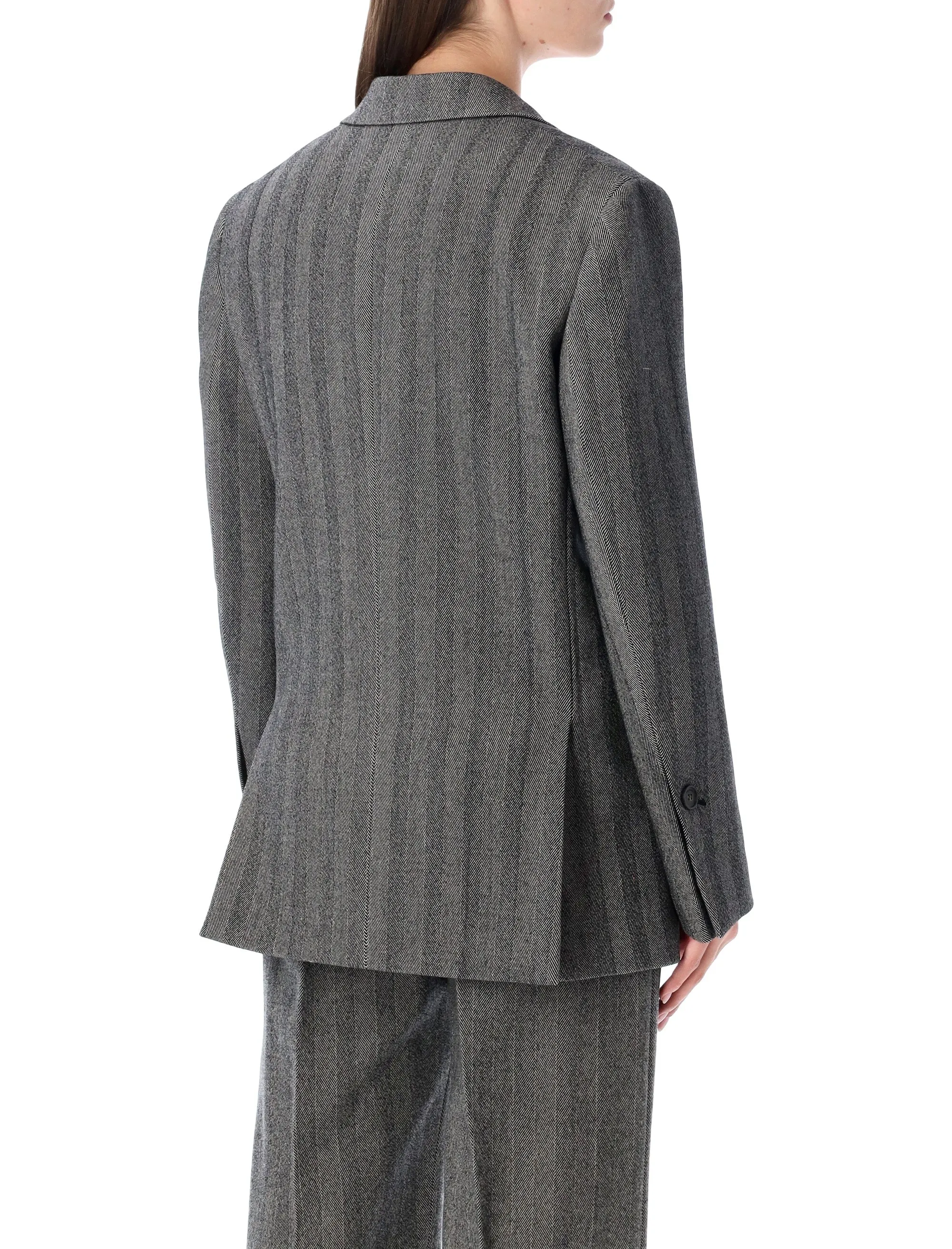 FERRAGAMO OVERSIZED DOUBLE-BREASTED CHEVRON WOOL BLAZER sold by Lord & Taylor product image thumbnail 2