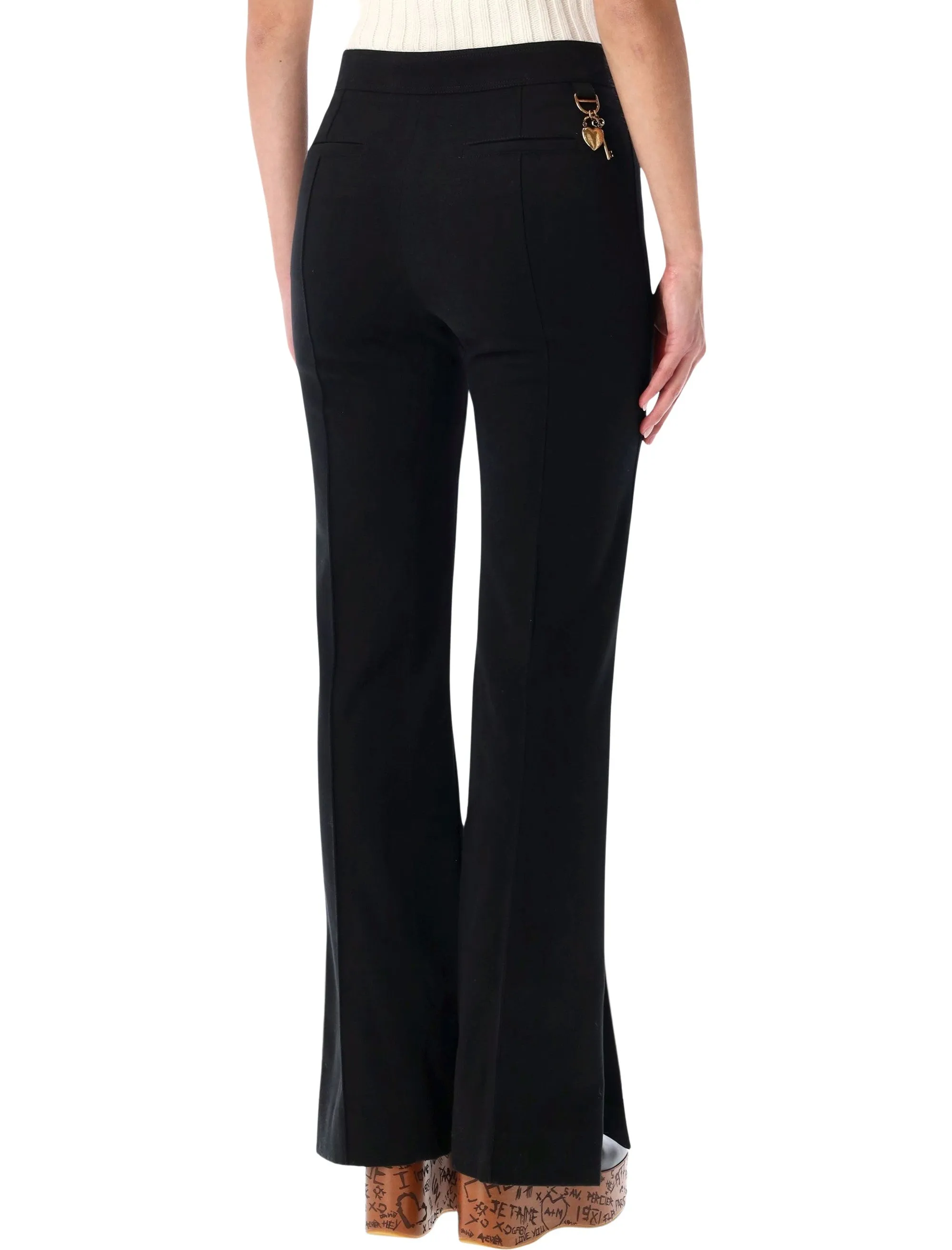 CHLOÉ BLACK HERRINGBONE COTTON TAILORED TROUSERS sold by Lord & Taylor product image thumbnail 2