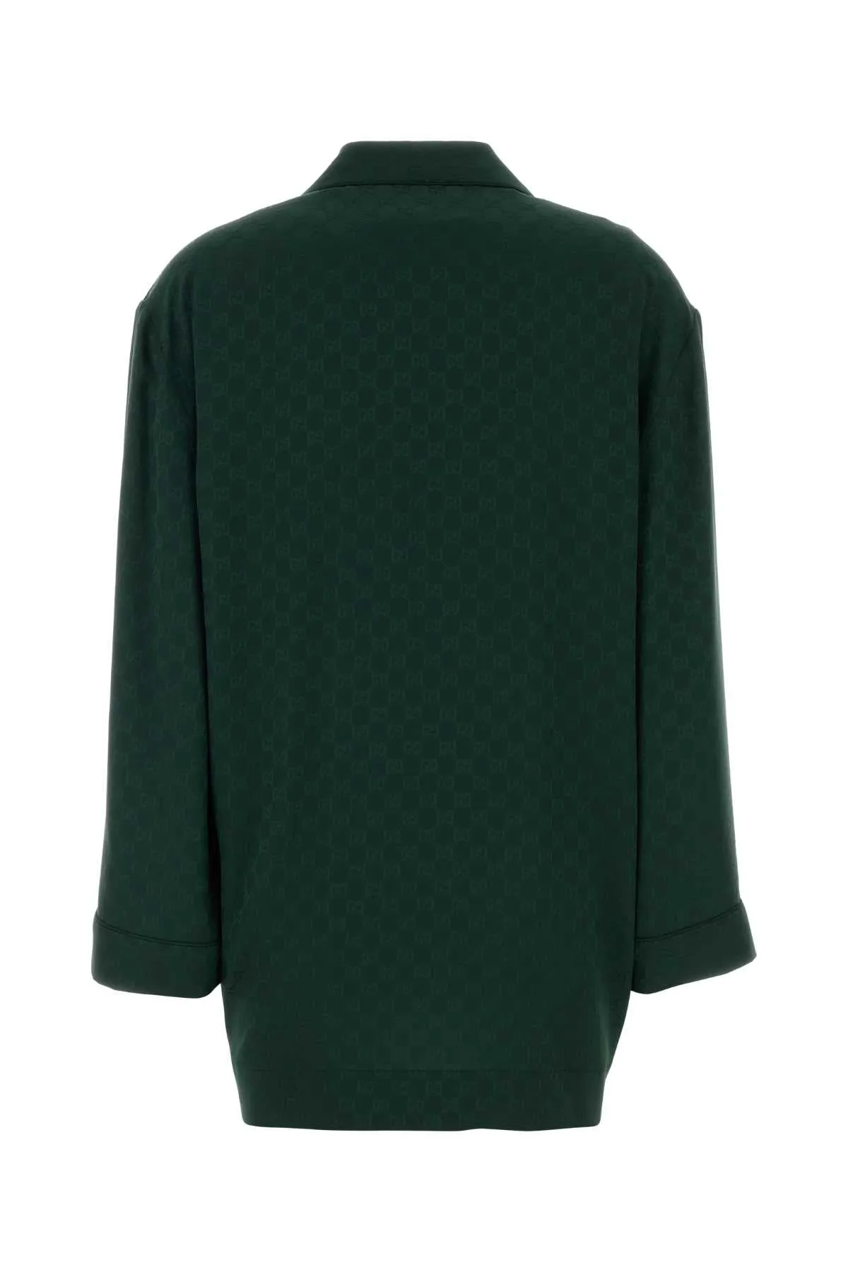 BOTTLE GREEN GG SILK SHIRT sold by Lord & Taylor product image thumbnail 2