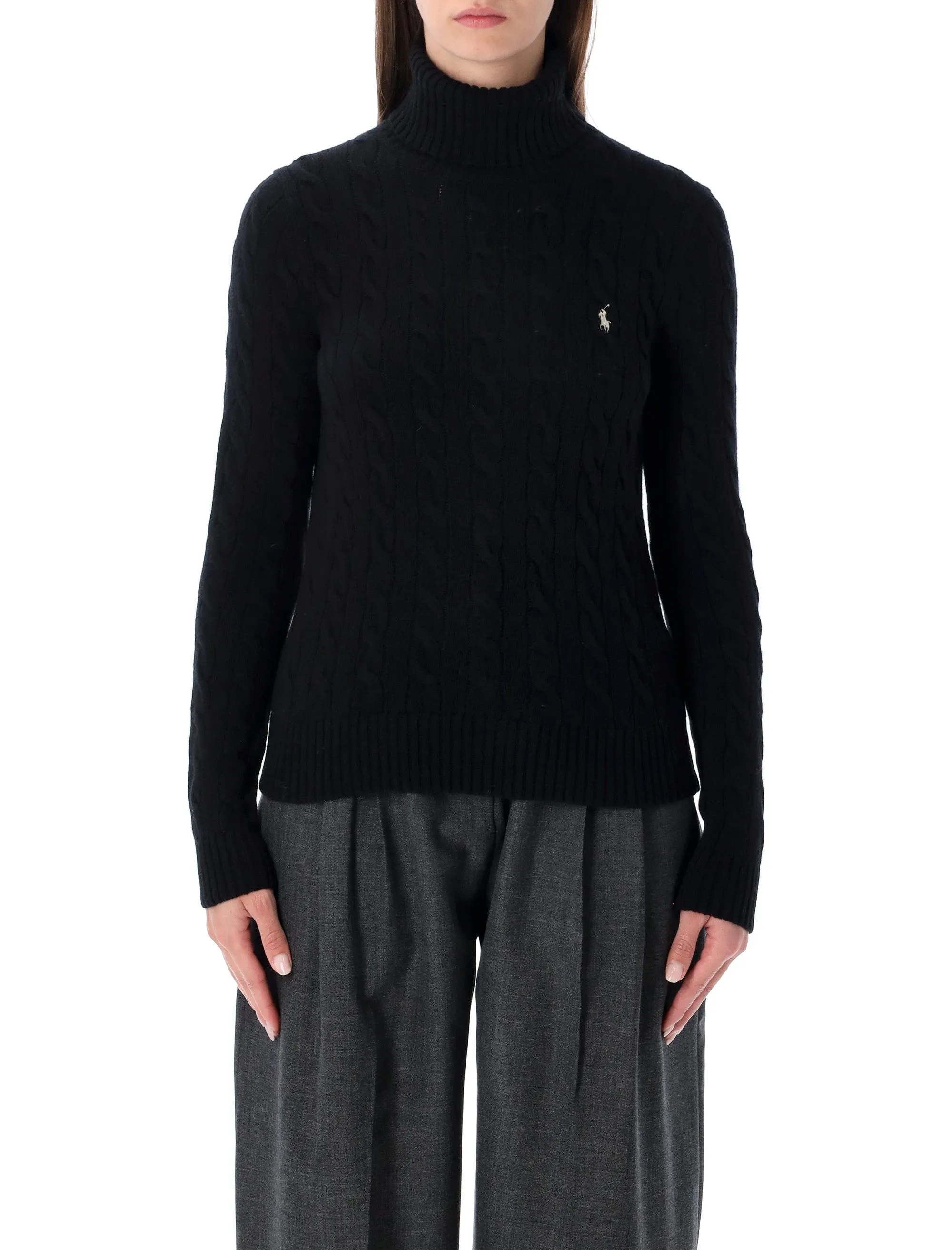 WOOL AND CASHMERE CABLE-KNIT TURTLENECK SWEATER sold by Lord & Taylor