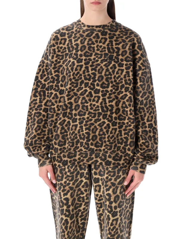 ANINE BING OVERSIZED LEOPARD PRINT COTTON MILES SWEATSHIRT sold by Lord & Taylor
