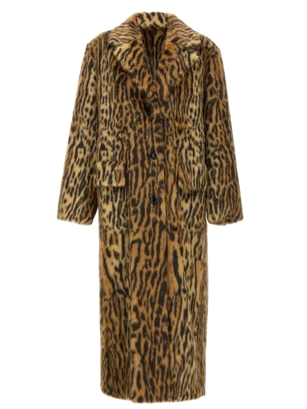 STAND STUDIO LONG ANIMALIER FAUX FUR COAT sold by Lord & Taylor