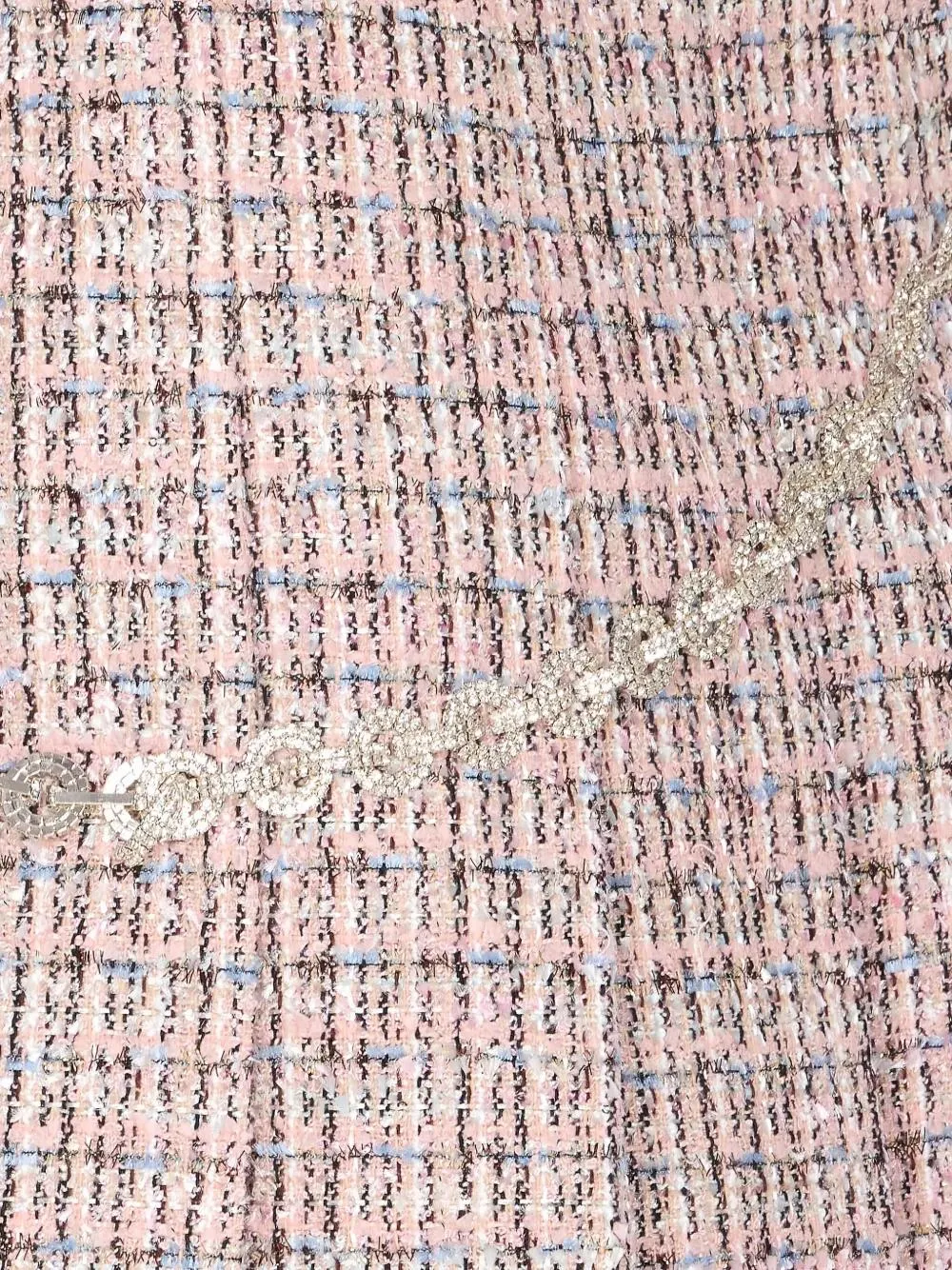 SELF-PORTRAIT BOUCLÉ PLEATED MINI SKIRT WITH CRYSTAL CHAIN BELT sold by Lord & Taylor product image thumbnail 3