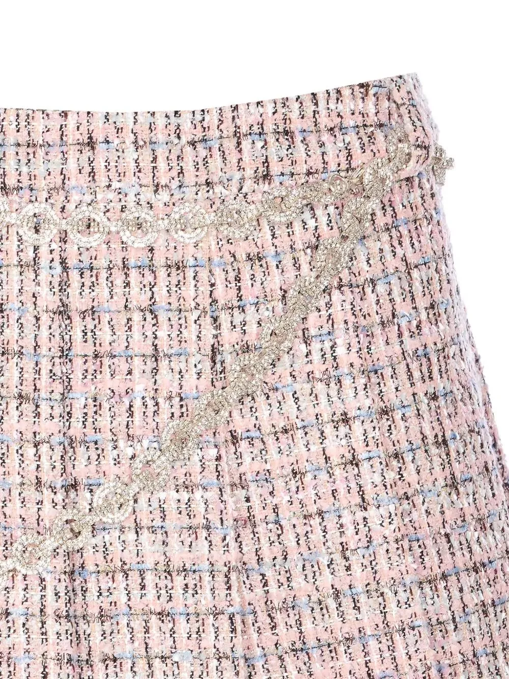 SELF-PORTRAIT BOUCLÉ PLEATED MINI SKIRT WITH CRYSTAL CHAIN BELT sold by Lord & Taylor product image thumbnail 4