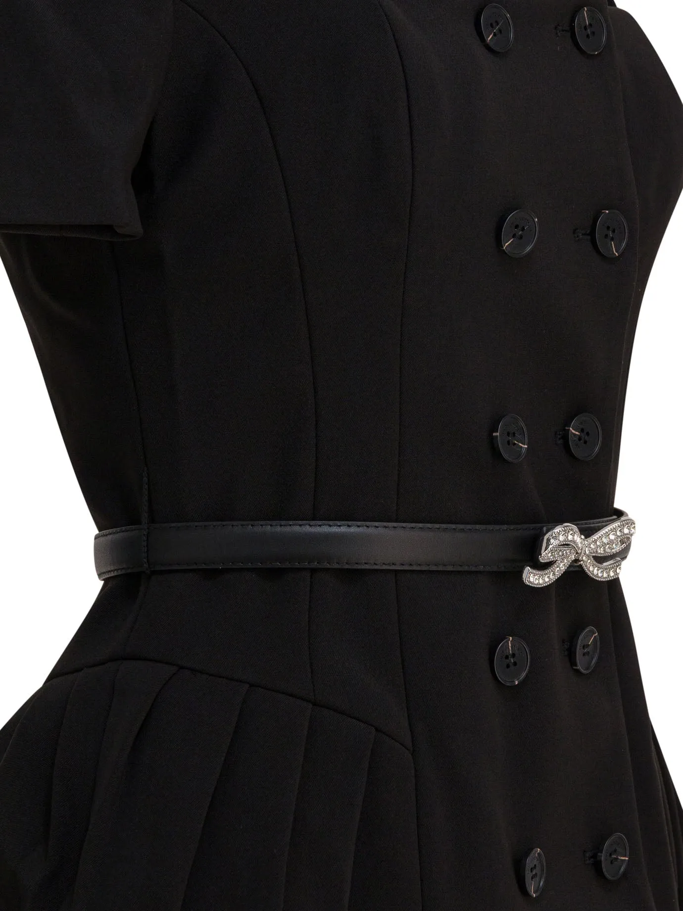 SELF-PORTRAIT BLACK CREPE SHORT SLEEVE MINI DRESS sold by Lord & Taylor product image thumbnail 4