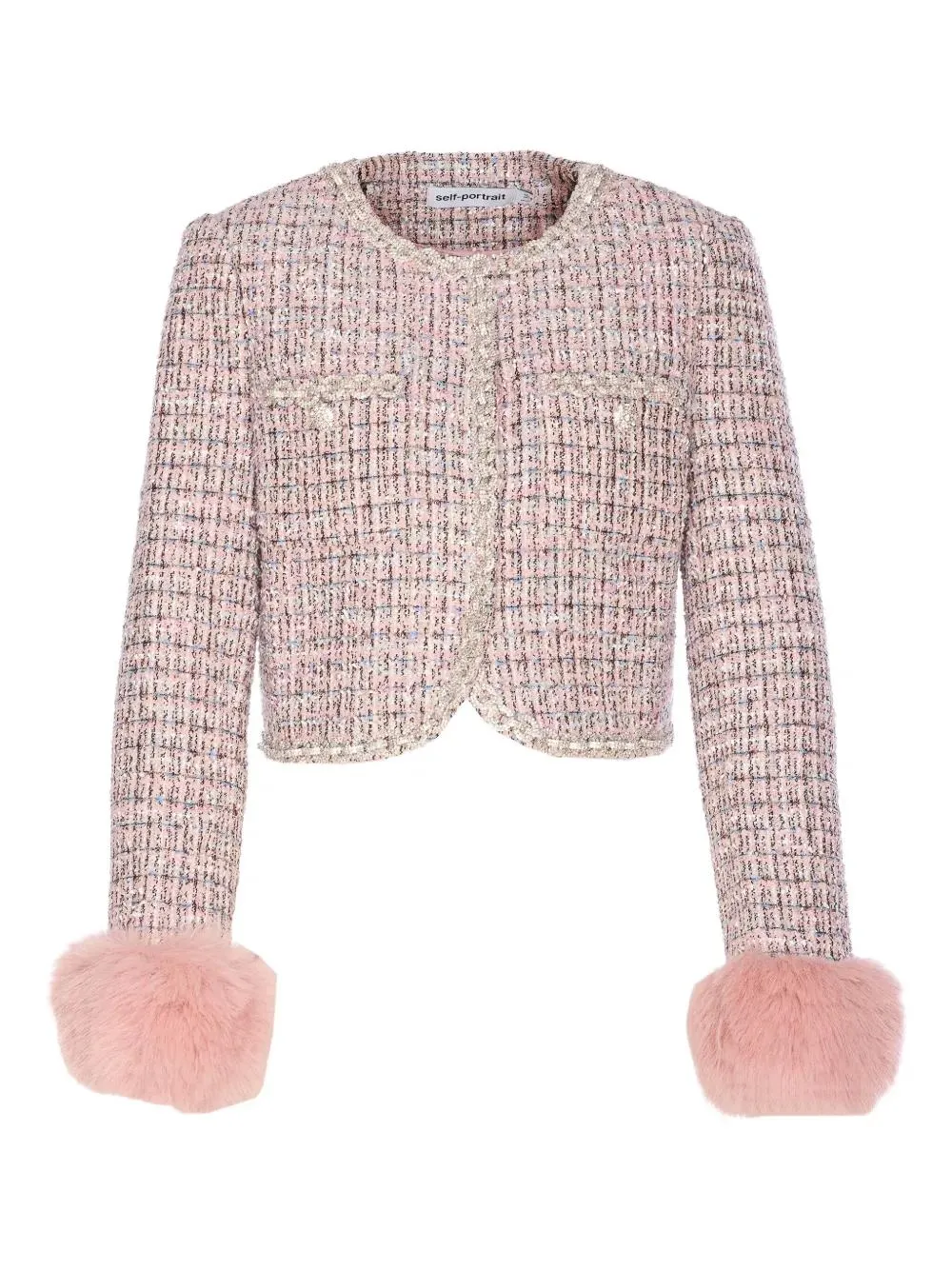 SELF-PORTRAIT BOUCLÉ JACKET WITH FAUX FUR CUFFS sold by Lord & Taylor