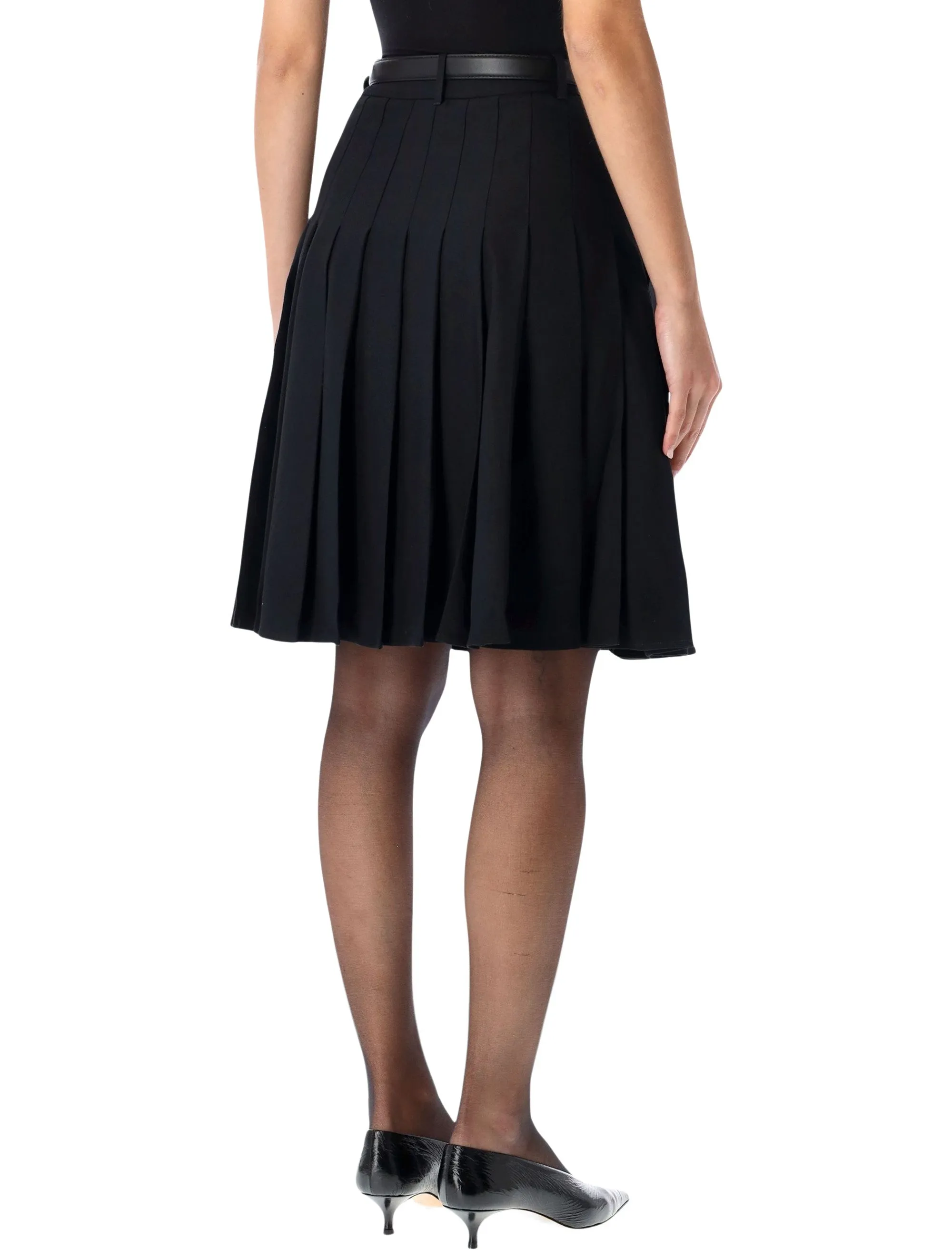 SELF-PORTRAIT BLACK PLEATED TWILL MIDI SKIRT WITH BELT sold by Lord & Taylor product image thumbnail 2