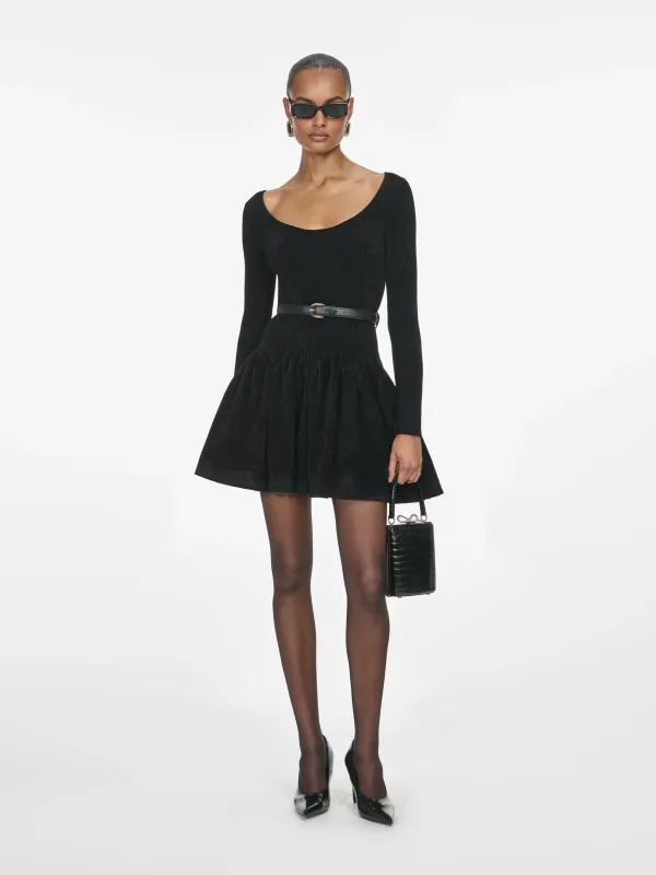 SELF-PORTRAIT BLACK WOOL CREPE MINI DRESS sold by Lord & Taylor