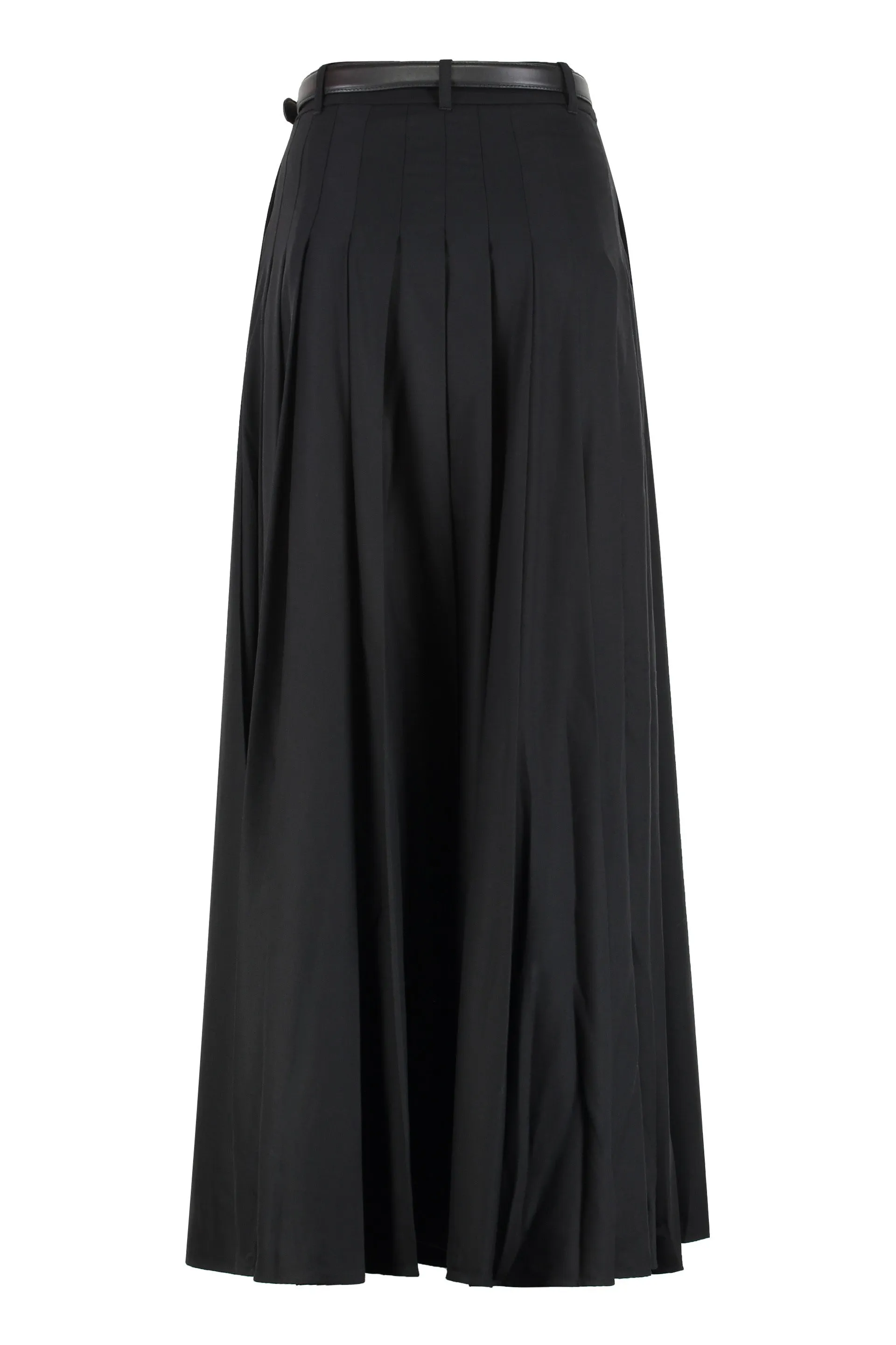 SELF-PORTRAIT BLACK PLEATED TWILL MAXI SKIRT WITH SIDE SLIT sold by Lord & Taylor product image thumbnail 2