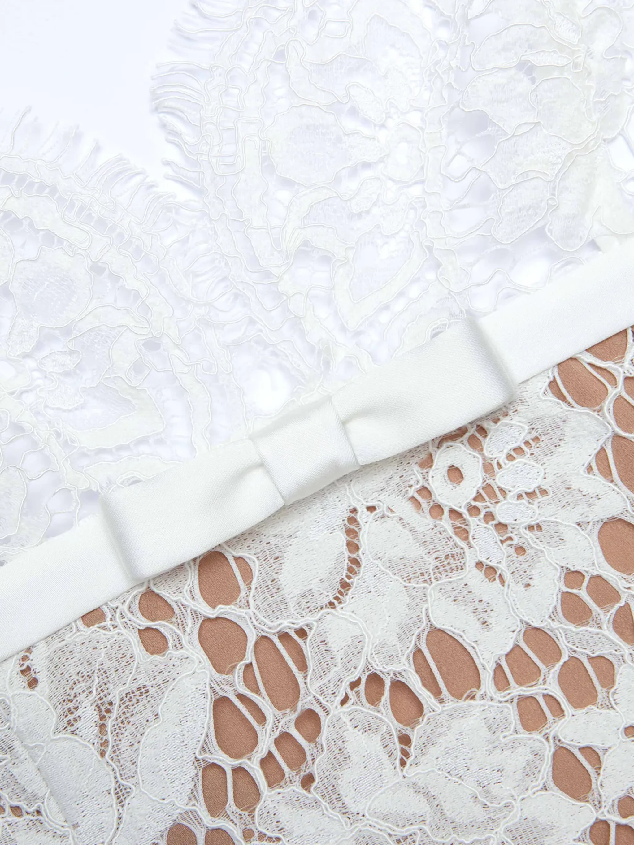 SELF-PORTRAIT WHITE FLORAL LACE MIDI DRESS WITH SATIN BOW sold by Lord & Taylor product image thumbnail 5