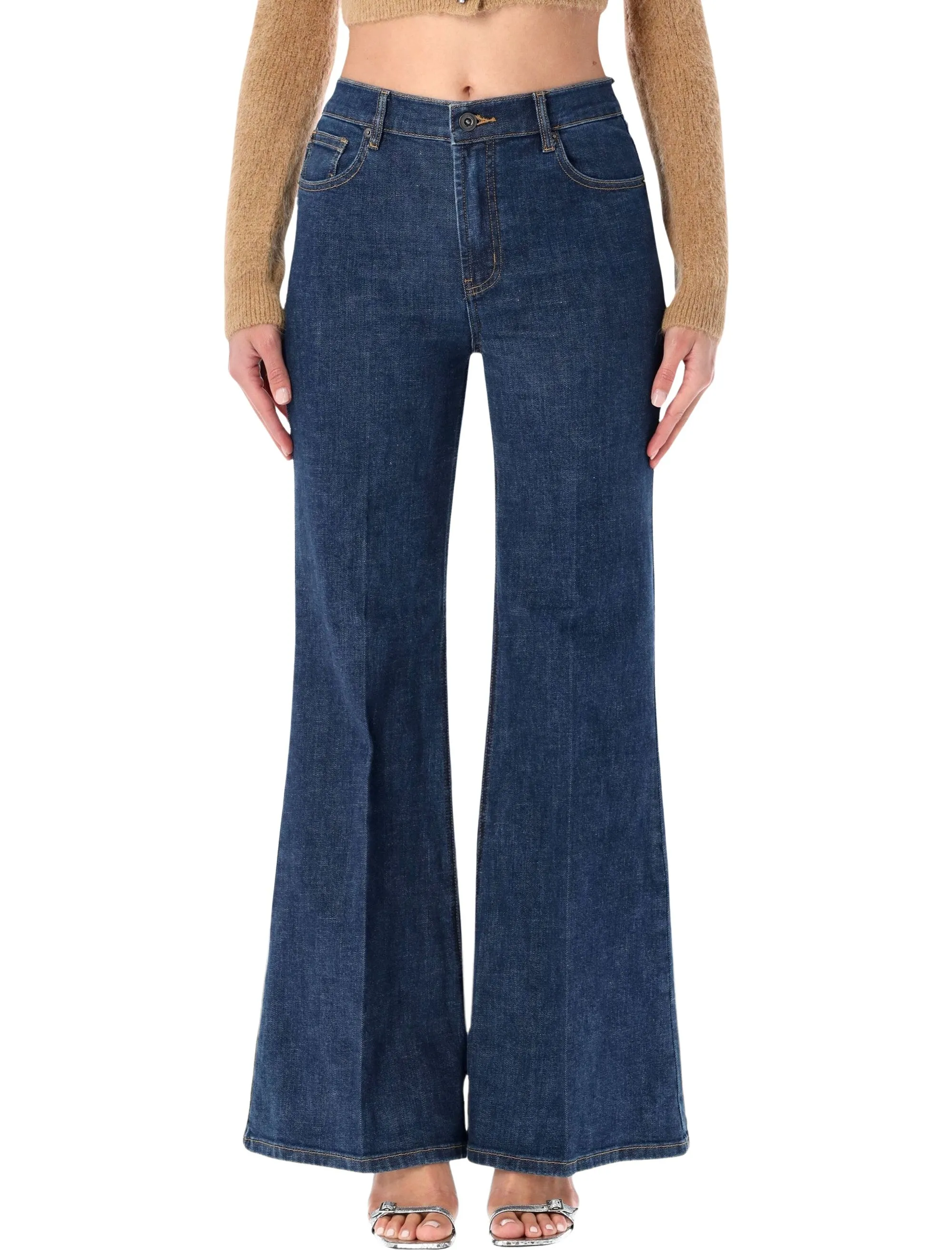 SELF-PORTRAIT HIGH-WAISTED BLUE FARED JEANS sold by Lord & Taylor