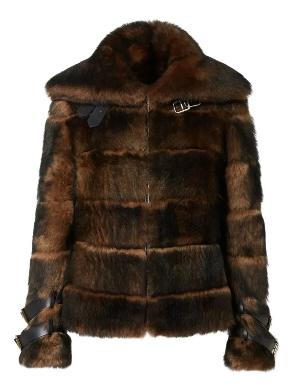 BLOUSON BROWN BACKED SHEEPSKIN AND NAPPA LEATHER JACKET sold by Lord & Taylor