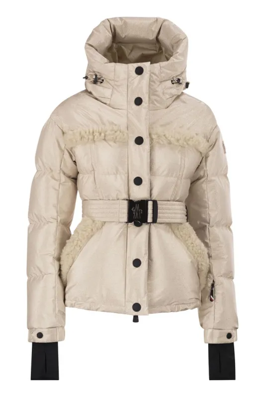 MONDIM - METALLIC SKI JACKET WITH SHEARLING HOOD sold by Lord & Taylor